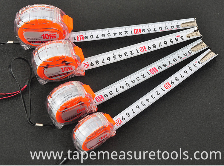 high quality fall resistant industrial transparent tape measure stainless steel measuring tape